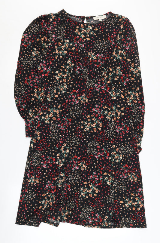 Oasis Women's Multicoloured Long Sleeve Floral Dress M