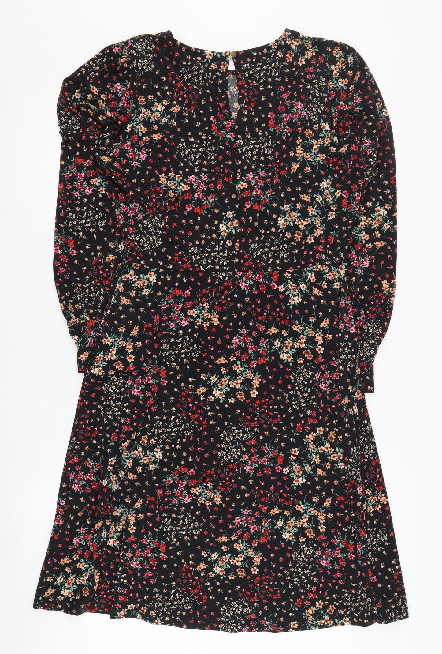 Oasis Women's Multicoloured Long Sleeve Floral Dress M