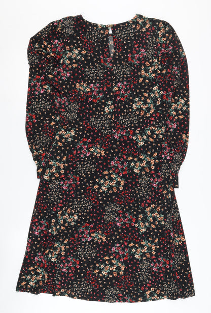 Oasis Women's Multicoloured Long Sleeve Floral Dress M