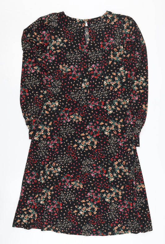 Oasis Women's Multicoloured Long Sleeve Floral Dress M