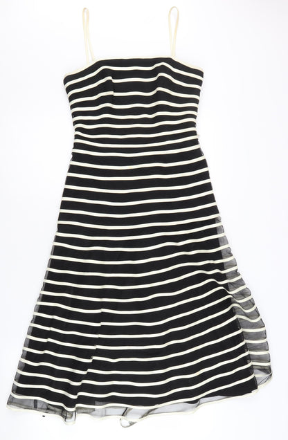 JS Boutique Women's Black Striped Sleeveless Dress Size 8