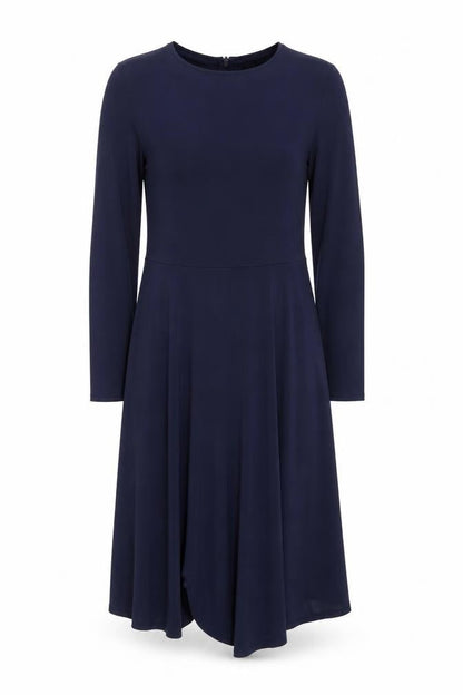 Front view of John Lewis Navy Blue Shift Dress -, size 10, - Elegant