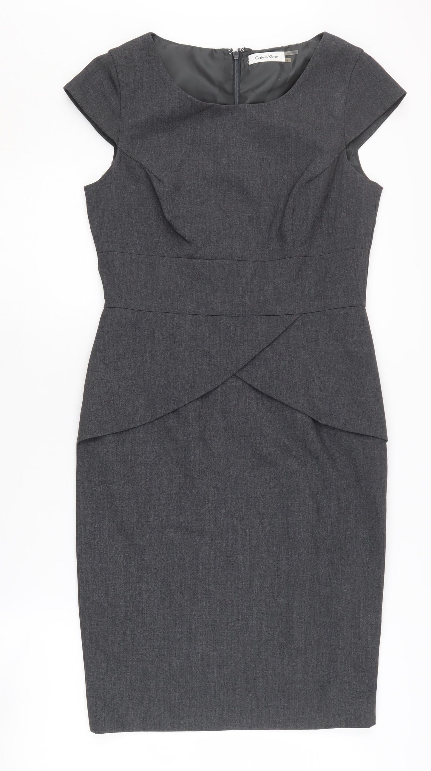 Calvin Klein Women's Grey Sheath Dress Size 4
