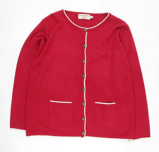 Honor Millburn Red Women's Cardigan L Button Knit