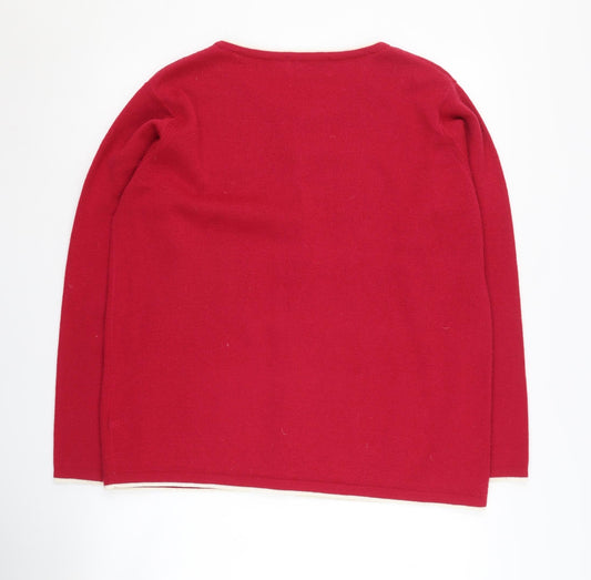 Honor Millburn Red Women's Cardigan L Button Knit