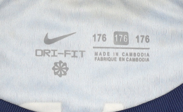 Nike Boys Blue Football Jersey, Size 16, Athletic Fit