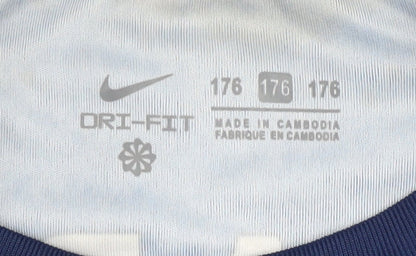 Nike Boys Blue Football Jersey, Size 16, Athletic Fit