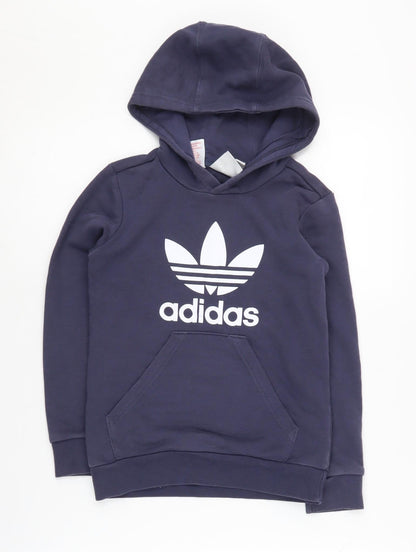 Adidas Boys Blue Pullover Hoodie 7-8 Years