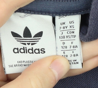 Adidas Boys Blue Pullover Hoodie 7-8 Years