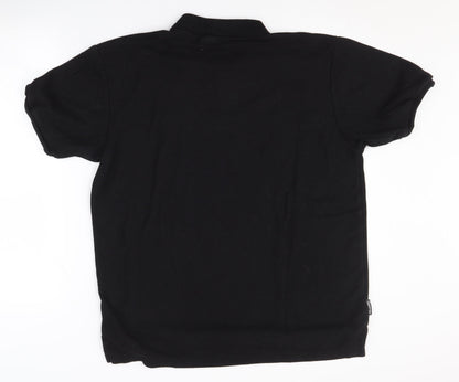 Slazenger Men's Black Polo Shirt - Size L, Short Sleeve