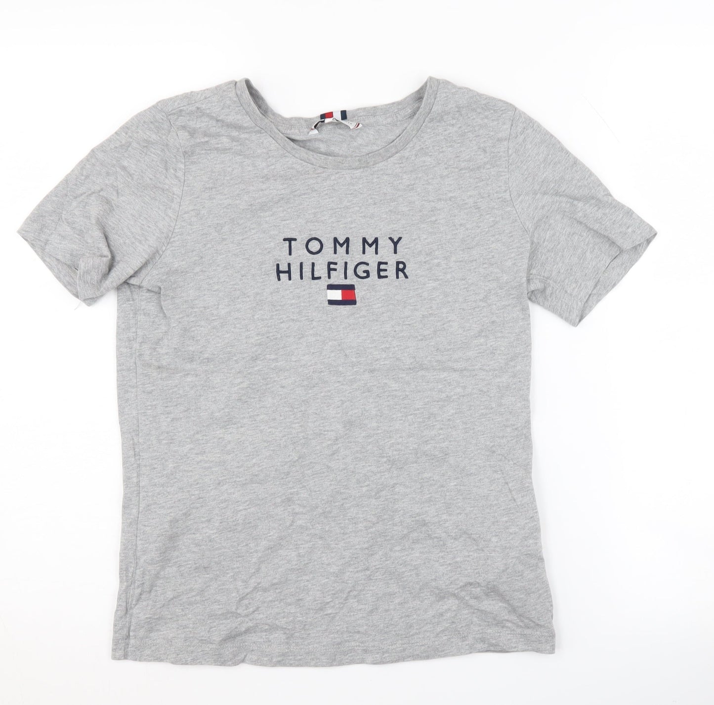 Womens UK Size XS Tommy Hilfiger Grey Basic T-Shirt