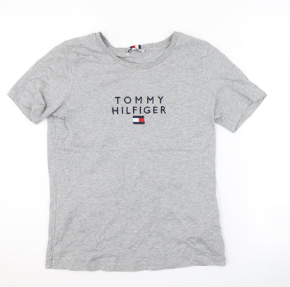 Womens UK Size XS Tommy Hilfiger Grey Basic T-Shirt