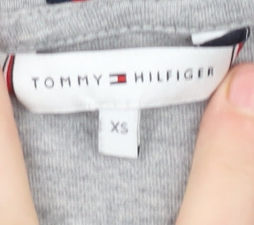 Womens UK Size XS Tommy Hilfiger Grey Basic T-Shirt