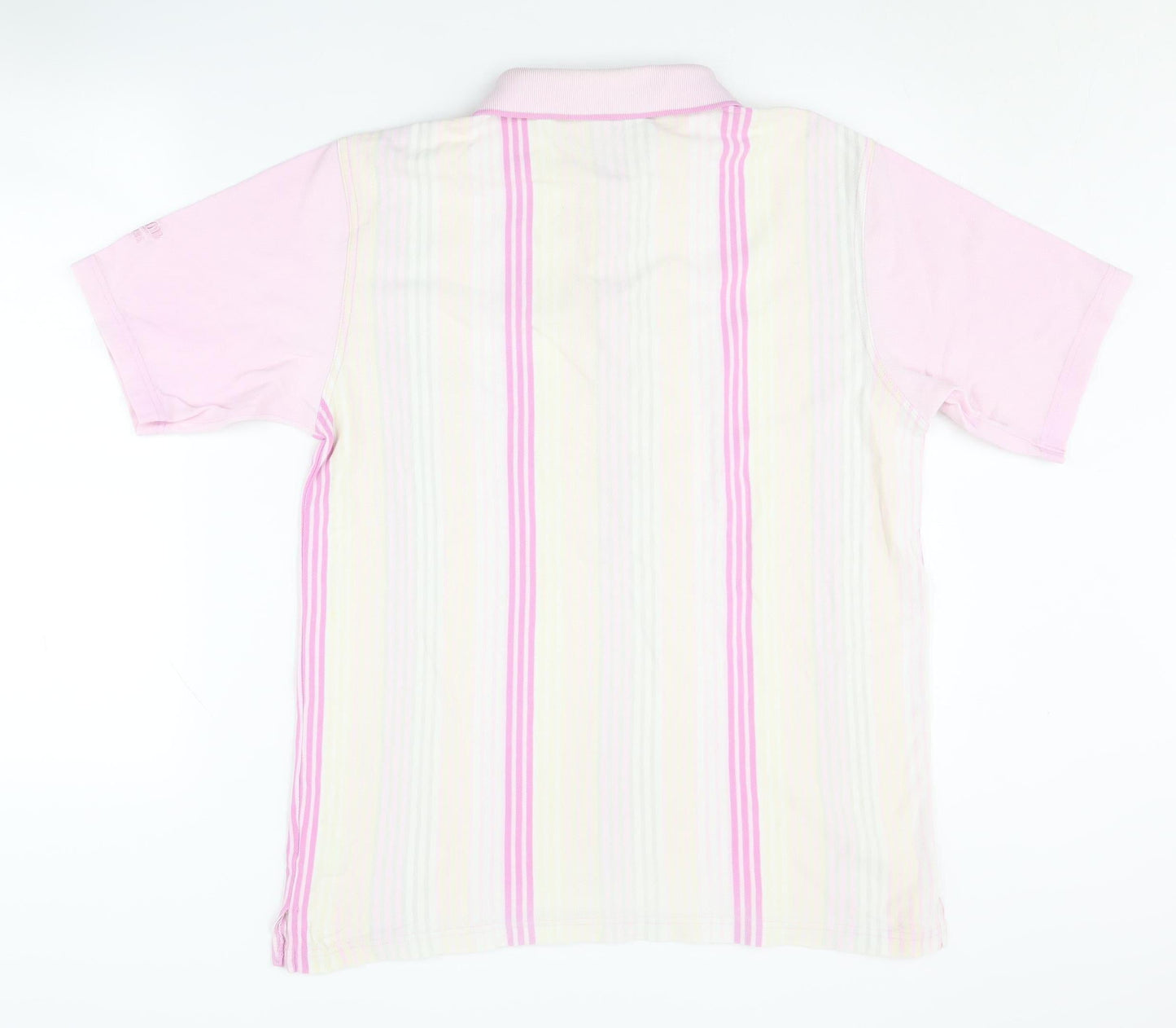 Cotton Traders Men's Pink Striped Medium Polo