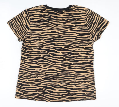 Womens UK Size 14 Warehouse Multicoloured Basic T-Shirt