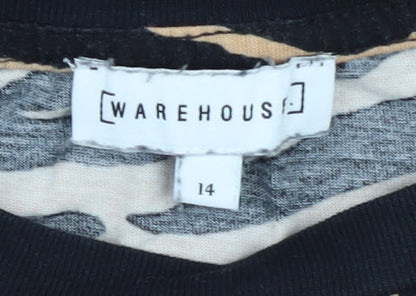 Womens UK Size 14 Warehouse Multicoloured Basic T-Shirt