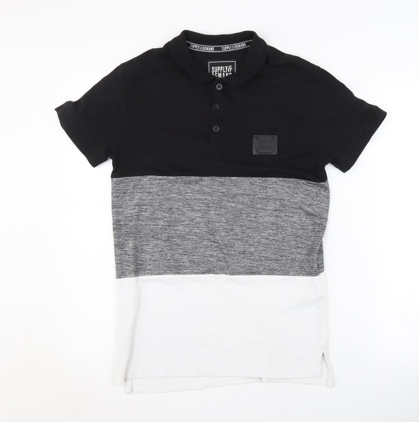 Supply & Demand Men's XS Black Colourblock Polo
