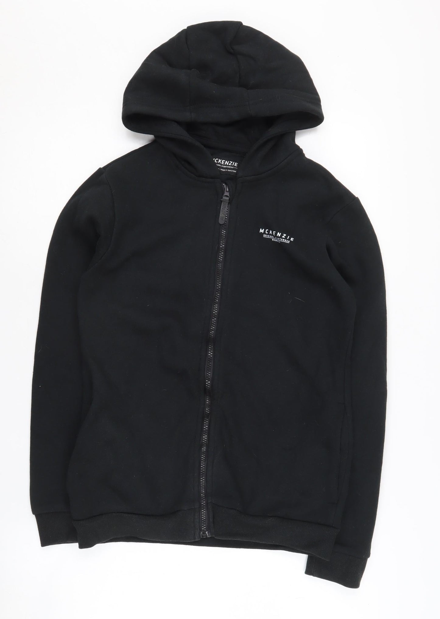 McKenzie Boys Black Full Zip Hoodie 13-14 Years, Casual Wear