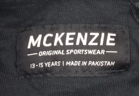 McKenzie Boys Black Full Zip Hoodie 13-14 Years, Casual Wear