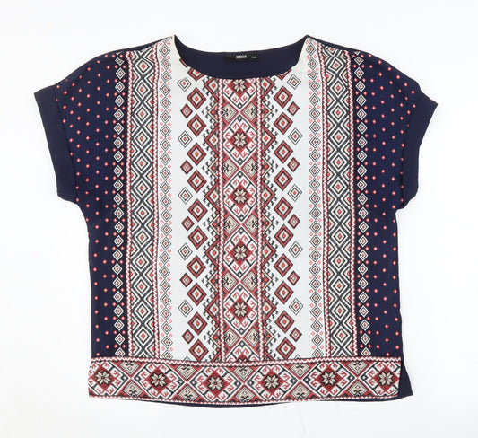 Womens UK Size 10 Oasis Multicoloured Basic Blouse