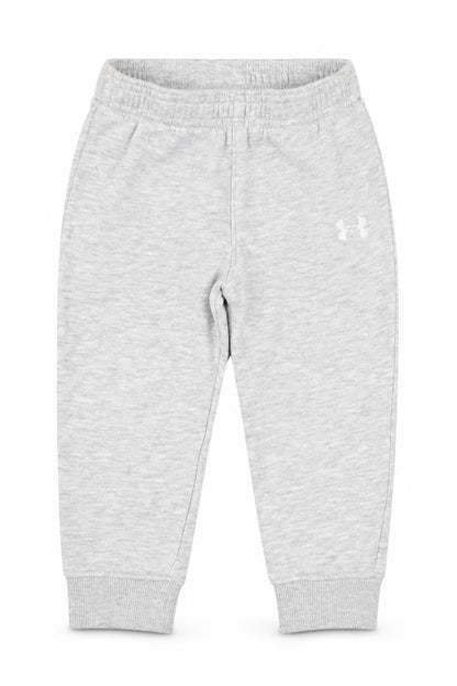 Front view of Under Armour unisex baby grey jogger trousers 18-24 months