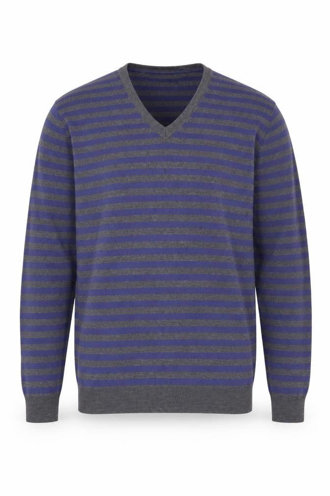 Gap Men's Blue Striped Wool Pullover Jumper L