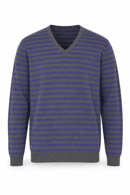 Gap Men's Blue Striped Wool Pullover Jumper L