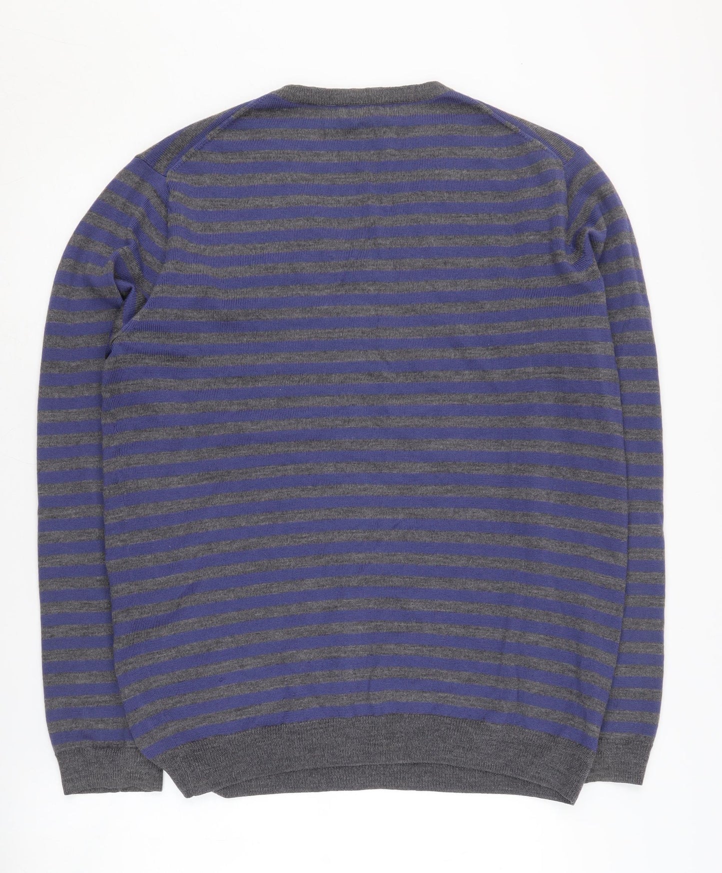 GAP Men's Blue Striped Wool Pullover Jumper L