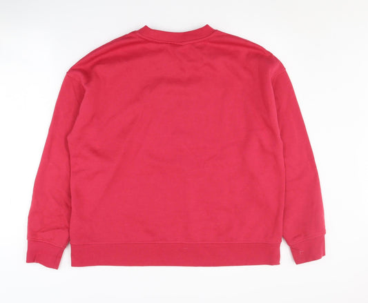 Womens UK Size M Disney Red 1/4 Zip Sweatshirt