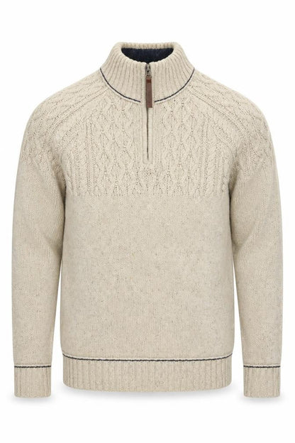 Mens UK Size M Mantaray Beige Full Zip Jumper