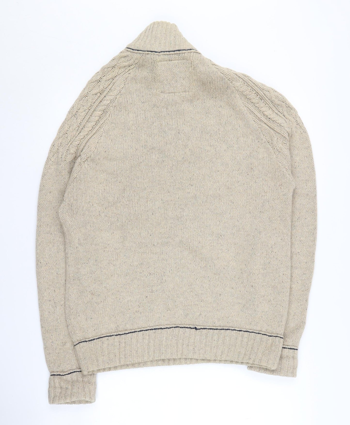 Mantaray Men's Beige Full Zip Jumper Size M