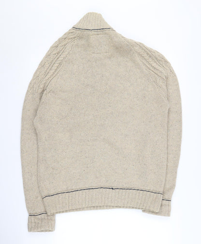 Mantaray Men's Beige Full Zip Jumper Size M