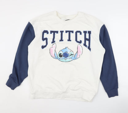 George Women's White Cartoon Sweatshirt, Size 12-14