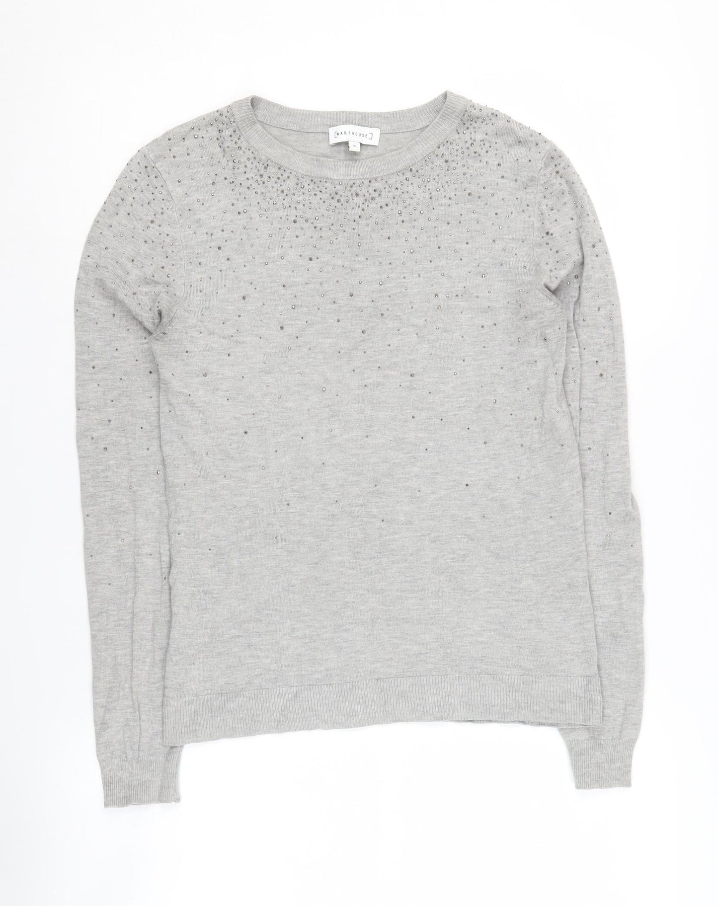 Womens UK Size 10 Warehouse Grey Pullover Jumper