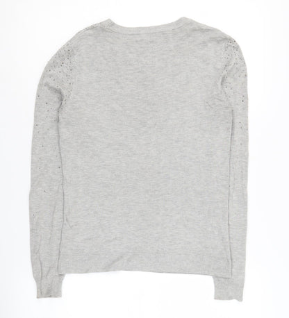 Womens UK Size 10 Warehouse Grey Pullover Jumper