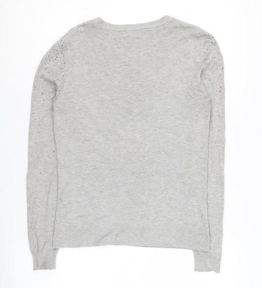 Womens UK Size 10 Warehouse Grey Pullover Jumper