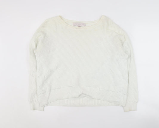 Womens UK Size S French Connection White Pullover Jumper
