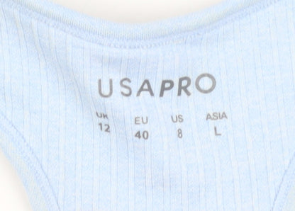 USA PRO Women's Blue Racerback Gym Tank Top Size L