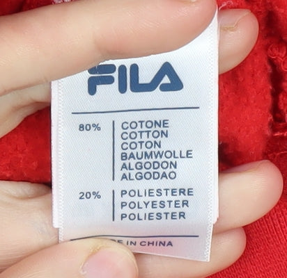 Mens UK Size S FILA Red Pullover Hoodie
