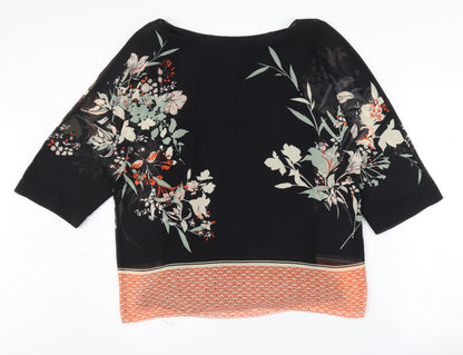 Womens UK Size 10 Debenhams Black Tunic Blouse