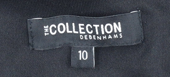 Womens UK Size 10 Debenhams Black Tunic Blouse