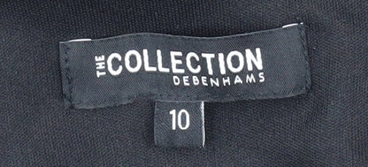 Womens UK Size 10 Debenhams Black Tunic Blouse