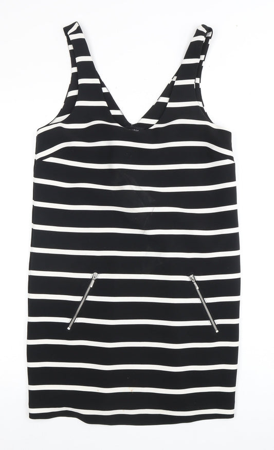 New Look Women's Black Striped Dress Size 8