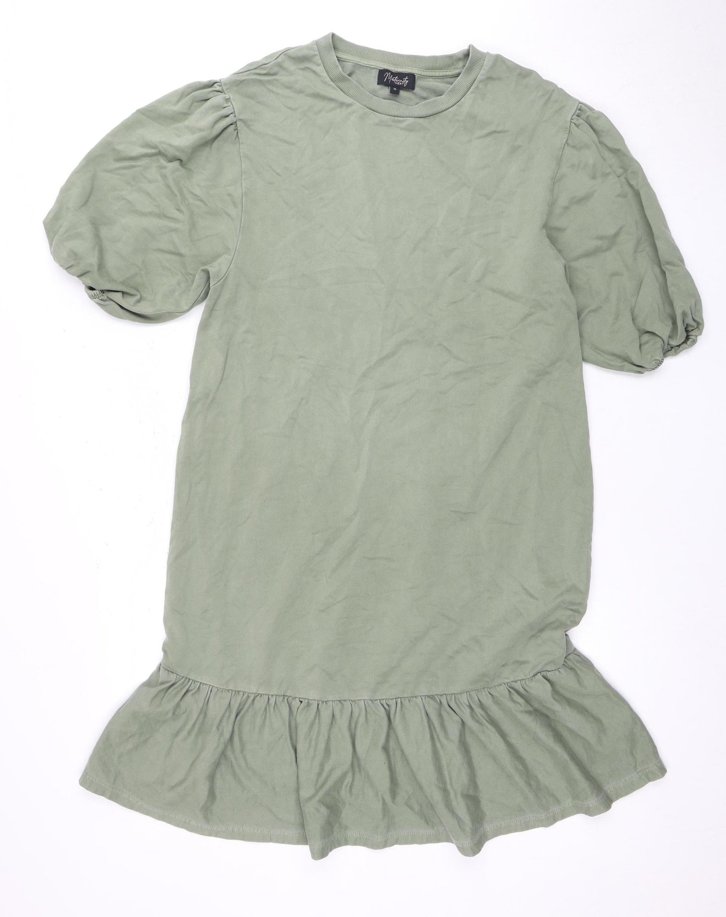 Next Women's Green Puff Sleeve Casual Dress, Size S