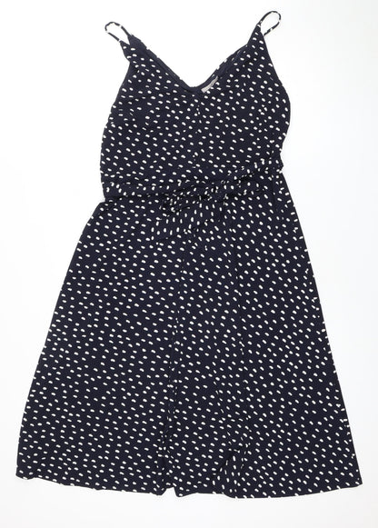 H&M Women's Black Polka Dot A-Line Dress L