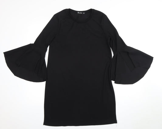 Bershka Women's Black Bell Sleeve Dress, UK Size 12