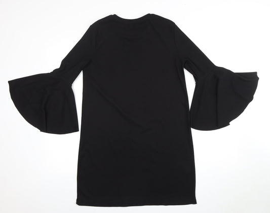 Bershka Women's Black Bell Sleeve Dress, UK Size 12