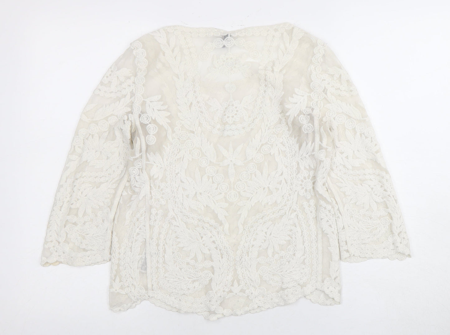 Womens UK Size 10 H&M Ivory Basic Blouse