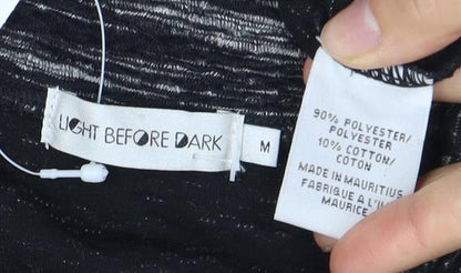 BEFORE DARK Women's Black T-Shirt, Size M, Relaxed Fit