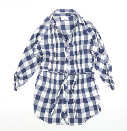 Ethel Austin Girls Blue Check Button-Up Shirt 10-11 Years